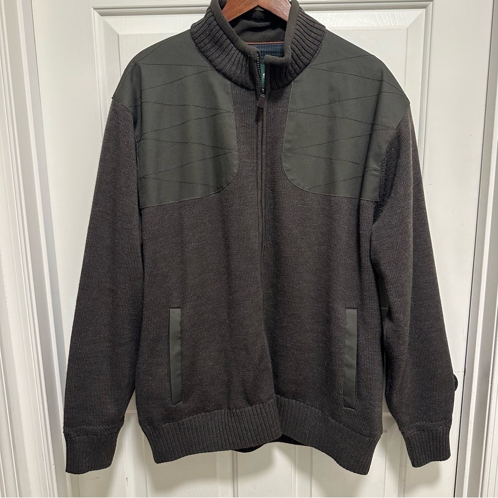 Orvis Green Wool Zip Up Jacket Size XL